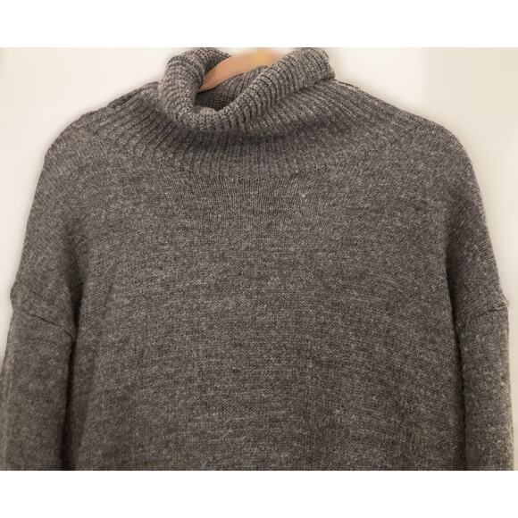 TOPSHOP Size 4 Turtleneck knit Sweater Dress cuff Long Sleeves Dark Gray Womens - Picture 5 of 10